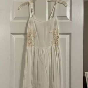 White, side cut out dress